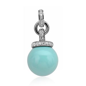 ZINZI Sterling Silver Pearl Pendant Turquoise ZIH459T