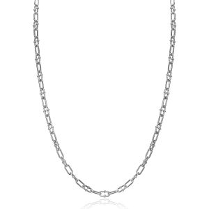 ZINZI silver necklace with 4mm paperclip links, decorated with playful beads 42-45cm ZIC2586