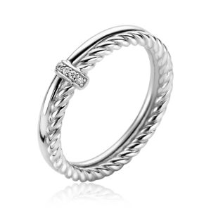 ZINZI Sterling Silver Multi-look Ring Twist with White Zirconias ZIR2324