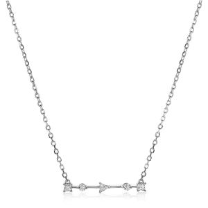 ZINZI Sterling Silver Necklace Bar with White Zirconias in Different Shapes 45cm ZIC2043