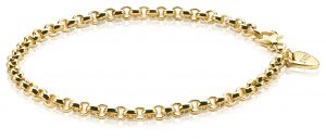 ZINZI Gold Plated Sterling Silver Chain Bracelet Rolo ZIA1009G