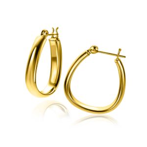 22mm ZINZI gold plated silver hoops in trendy bag shape with smooth tube 4mm wide and convenient top closure ZIO2606G