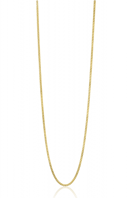 42cm ZINZI 14K Gold Curb Chain Necklace 1mm width ZGLG42-1