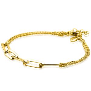 ZINZI Gold Plated Sterling Silver Bracelet Paperclip Chain ZIA2262G