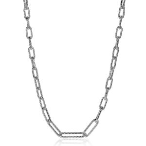 ZINZI Sterling Silver Necklace Paperclip Chain 50cm ZIC-BF52