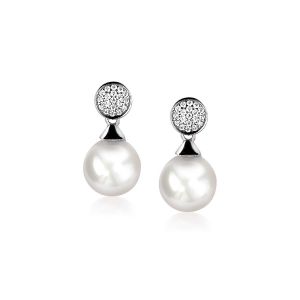 ZINZI Sterling Silver Pearl Stud Earrings White ZIO1151