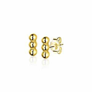 6mm ZINZI Gold Plated Sterling Silver Stud Earrings Beads ZIO2230G