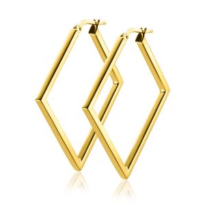 29mm ZINZI Gold Plated Sterling Silver Trendy Hoop Earrings Square Shape width tube 2mm ZIO2336LG