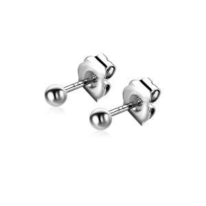 3mm ZINZI Sterling Silver Stud Earrings Bead ZIO805