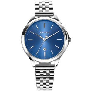 ZINZI Classy Watch 34mm Blue Dial Stainless Steel Case and Strap with Date ZIW1042