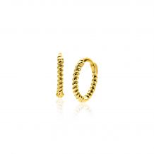 10mm ZINZI 14K Gold Hoop Earrings Twist 1,3mm width ZGO468