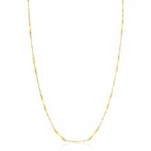 ZINZI Gold 14 karat gold fine link chain necklace with 13 long smooth plates 45cm ZGC490
