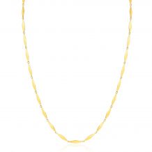 ZINZI Gold 14 karat gold solid chain necklace with shiny long diamond-shaped links 3mm wide 45cm ZGC492
