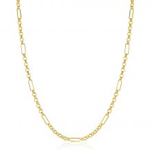 ZINZI Gold 14 karat solid gold necklace with paperclip links combined with curb links 41-43cm ZGC495
