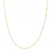 ZINZI Gold 14 karat gold link chain necklace with beads 1.5mm wide, length 40-45cm ZGC489

