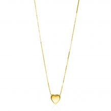 ZINZI Gold 14 karat gold Venetian chain 45cm with graceful smooth heart pendant of 7mm ZGC486