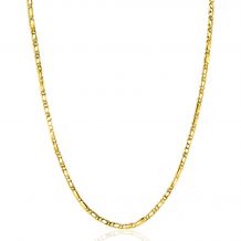 ZINZI Gold 14 carat solid gold necklace with hawk eye links and shiny plates, 2.6mm wide, 41-43cm ZGC499
