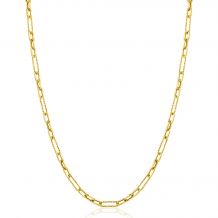 ZINZI Gold 14 karat gold necklace with crafted paperclip links and oval links 3.5mm wide 45cm ZGC494
