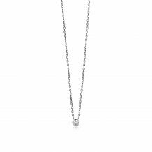 ZINZI Sterling Silver Necklace Round Setting with White Zirconia 40-43cm ZIC1393