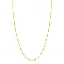 ZINZI Gold Plated Sterling Silver Snake Chain Necklace with Square Cut Chains and 40 Refined Shiny Beads (2,5mm width) 43-45cm ZIC2471G