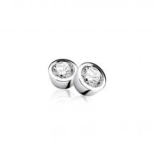 ZINZI Sterling Silver Stud Earrings Round White ZIO322
