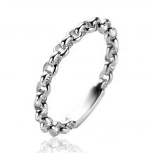 ZINZI silver link ring with trendy rolo chain links 3mm wide ZIR2622