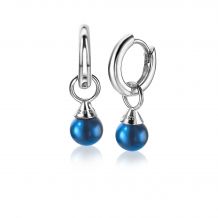 ZINZI Sterling Silver Earrings Pendants Pearls Blue ZICH1749B (excl. hoop earrings)