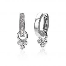ZINZI Sterling Silver Earrings Pendants Round White ZICH1829 (excl. hoop earrings)