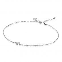 ZINZI Sterling Silver Anklet Circle White 23+4cm ZIE1393