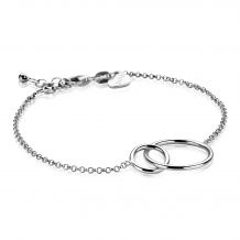 ZINZI Sterling Silver Bracelet with 2 Connected Circles 16-19cm ZIA1278