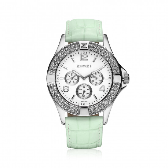 ZINZI Watch White Dial Mint Green Strap UNO13