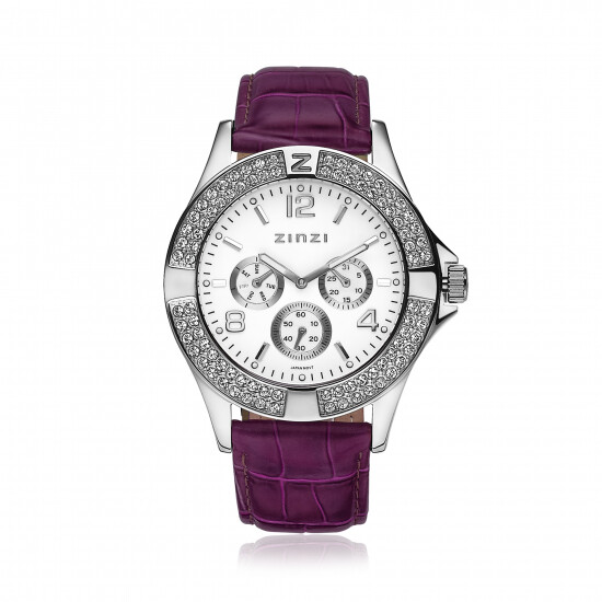 ZINZI Watch White Dial Purple Strap UNO4