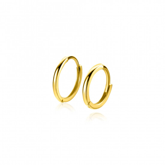 10mm ZINZI 14K Gold Hoop Earrings Small Round Tube 1,2mm width ZGO523