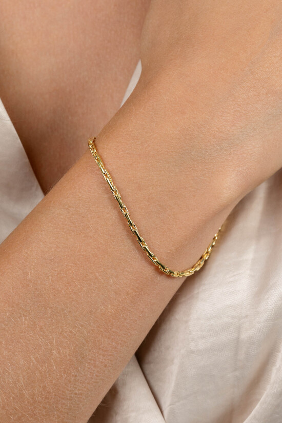 ZINZI gold plated silver link bracelet 2.3mm wide 18-21cm ZIA2648G