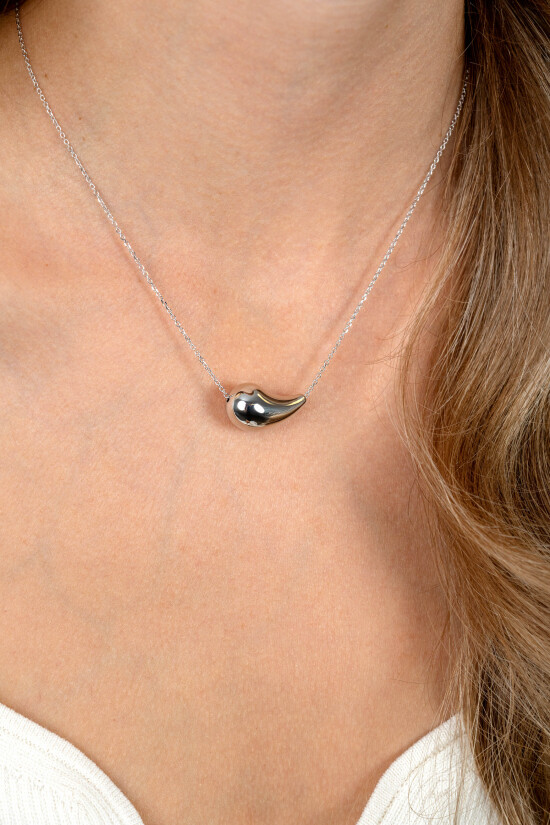 ZINZI silver necklace with horizontal teardrop-shaped pendant 40-45 cm ZIC2589