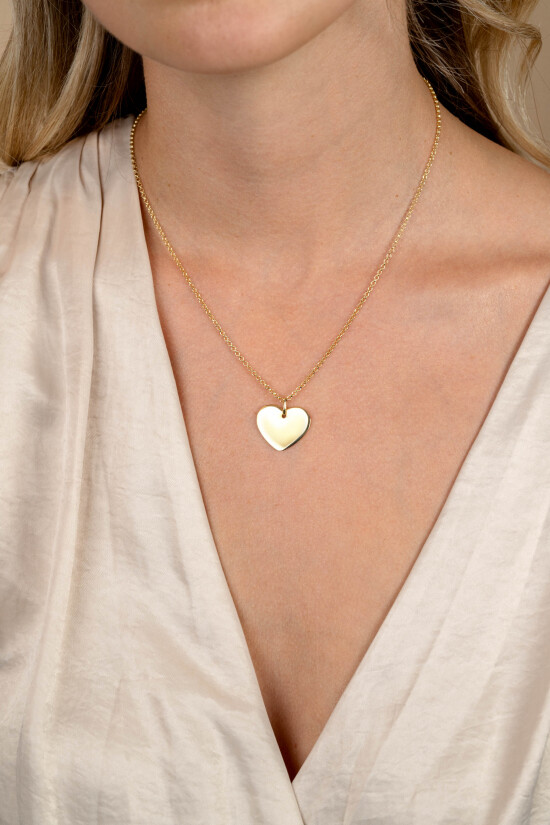 20mm ZINZI gold plated silver smooth heart pendant for engraving ZIH2346G20 (without chain)