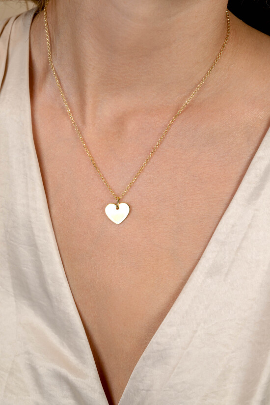 15mm ZINZI gold plated silver smooth heart pendant for engraving ZIH2346G15 (without chain)