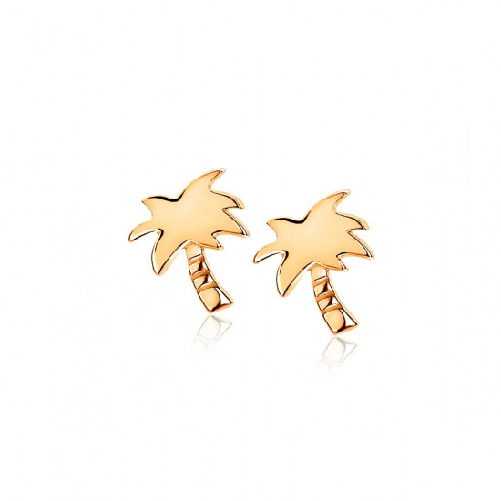 8mm ZINZI Rose Gold Plated Sterling Silver Stud Earrings Palm Tree ZIO1679R