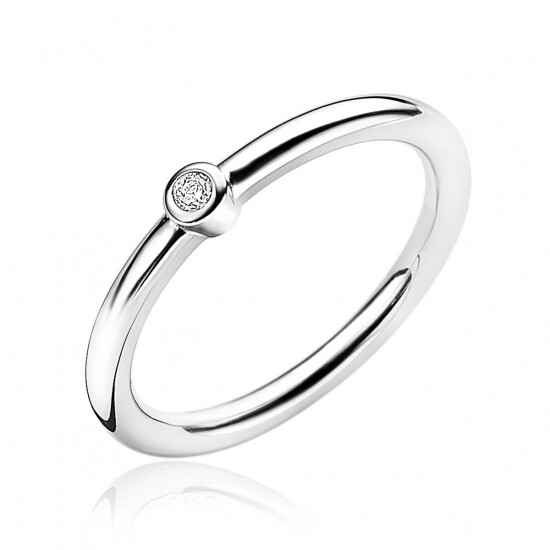 ZINZI Sterling Silver Stackable Ring White 3mm ZIR1673