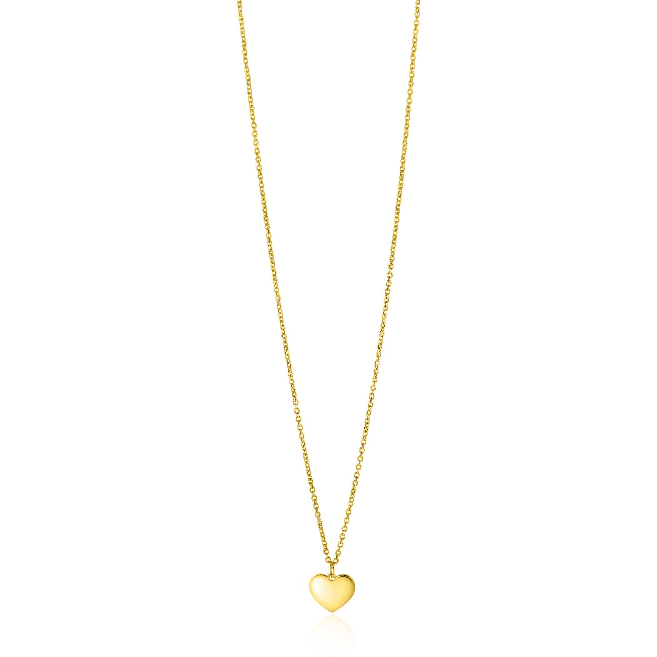 ZINZI Gold 14 kt Necklace Heart Pendant 8mm 43cm ZGC312