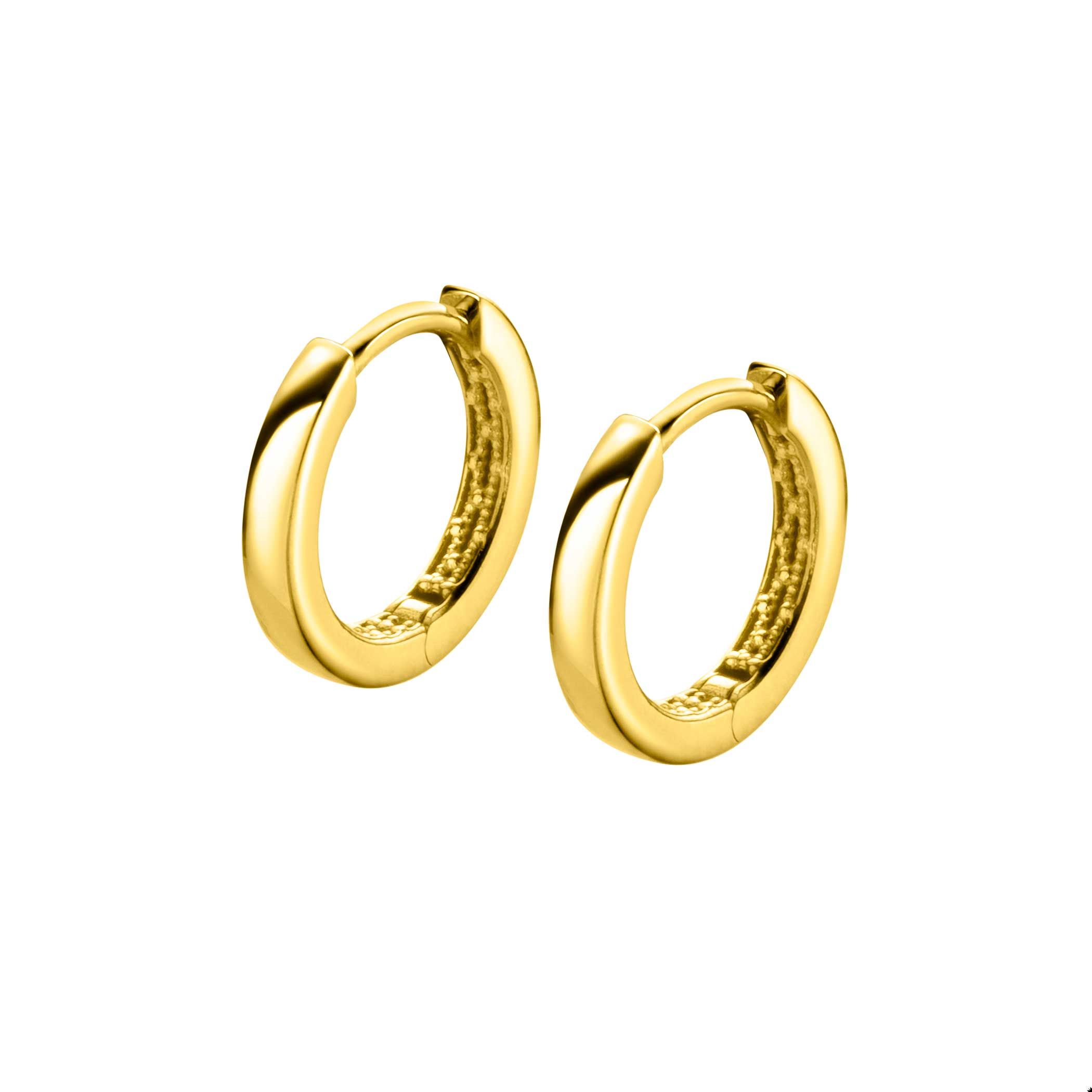 12mm ZINZI 14K Gold Hoop Earrings Square Tube 12 x 1,7mm ZGO321