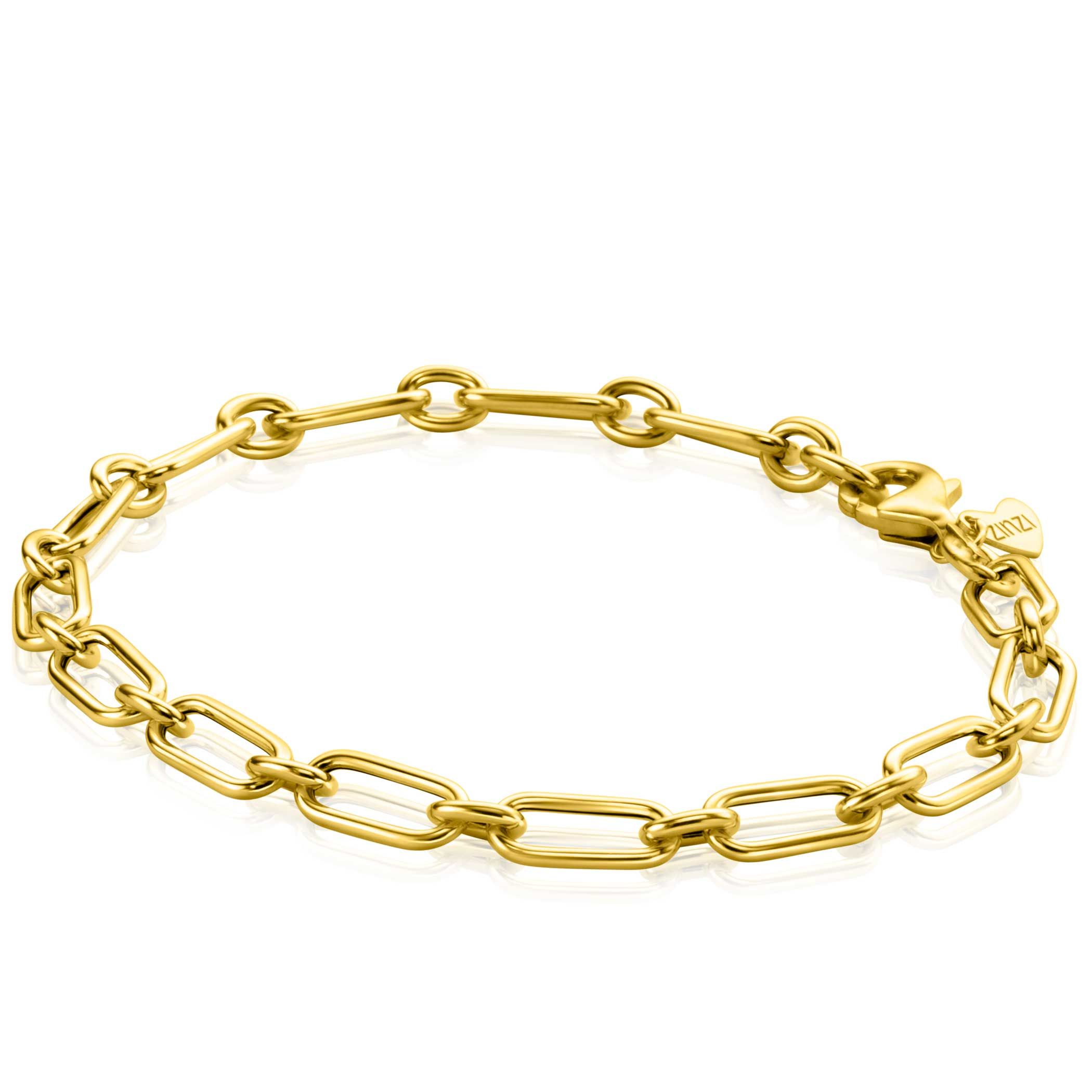 ZINZI 14K Gold Bracelet Fantasy Chains 5mm width 19cm ZGA354