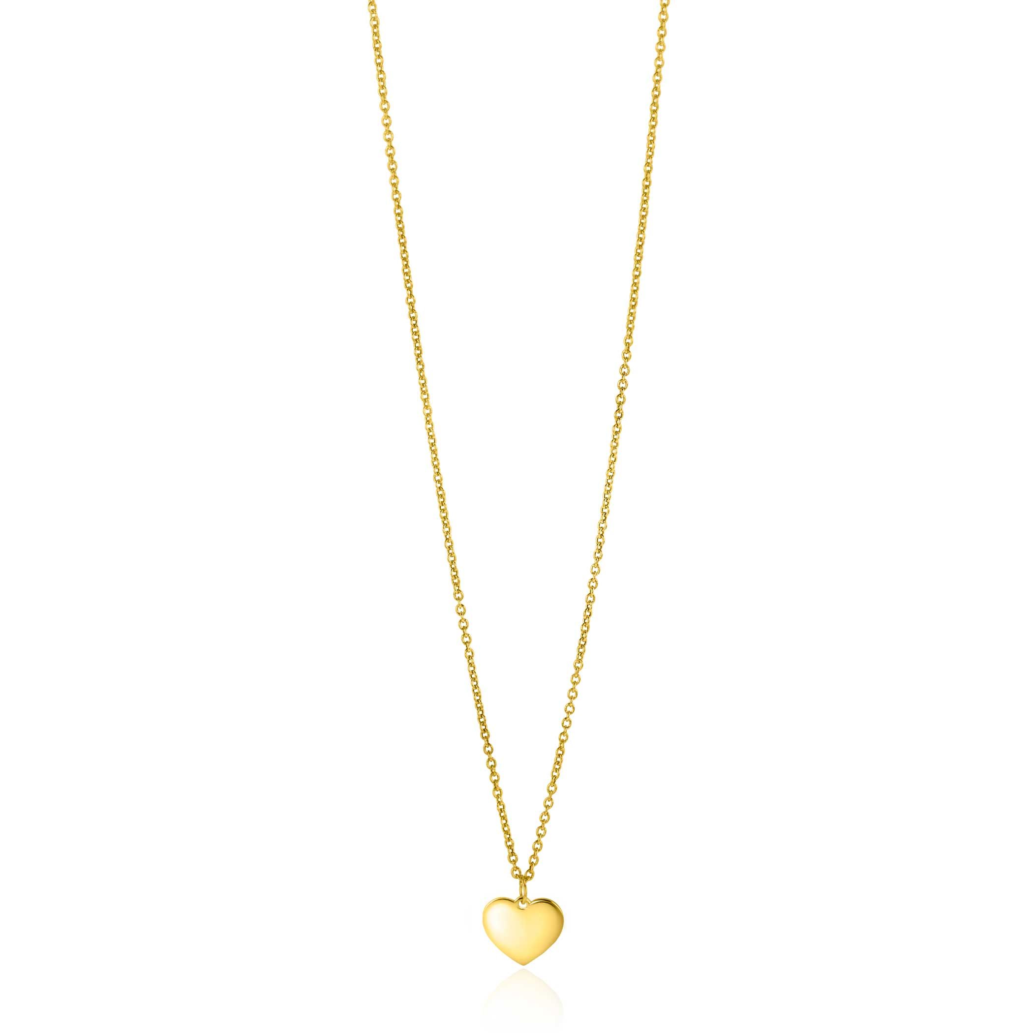 ZINZI Gold 14 kt Necklace Heart Pendant 8mm 43cm ZGC312