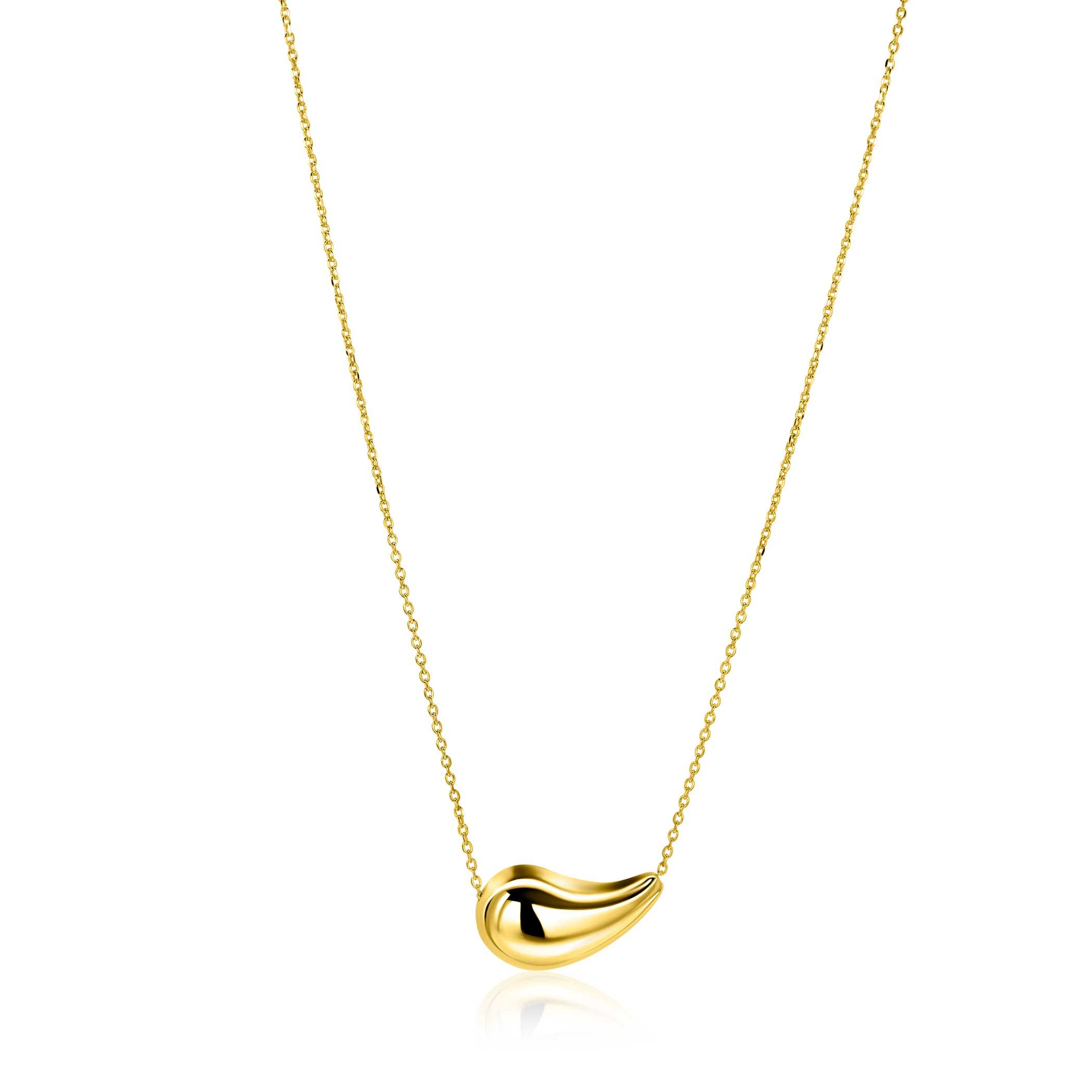 ZINZI gold plated silver necklace with horizontal teardrop-shaped pendant 40-45 cm ZIC2589G