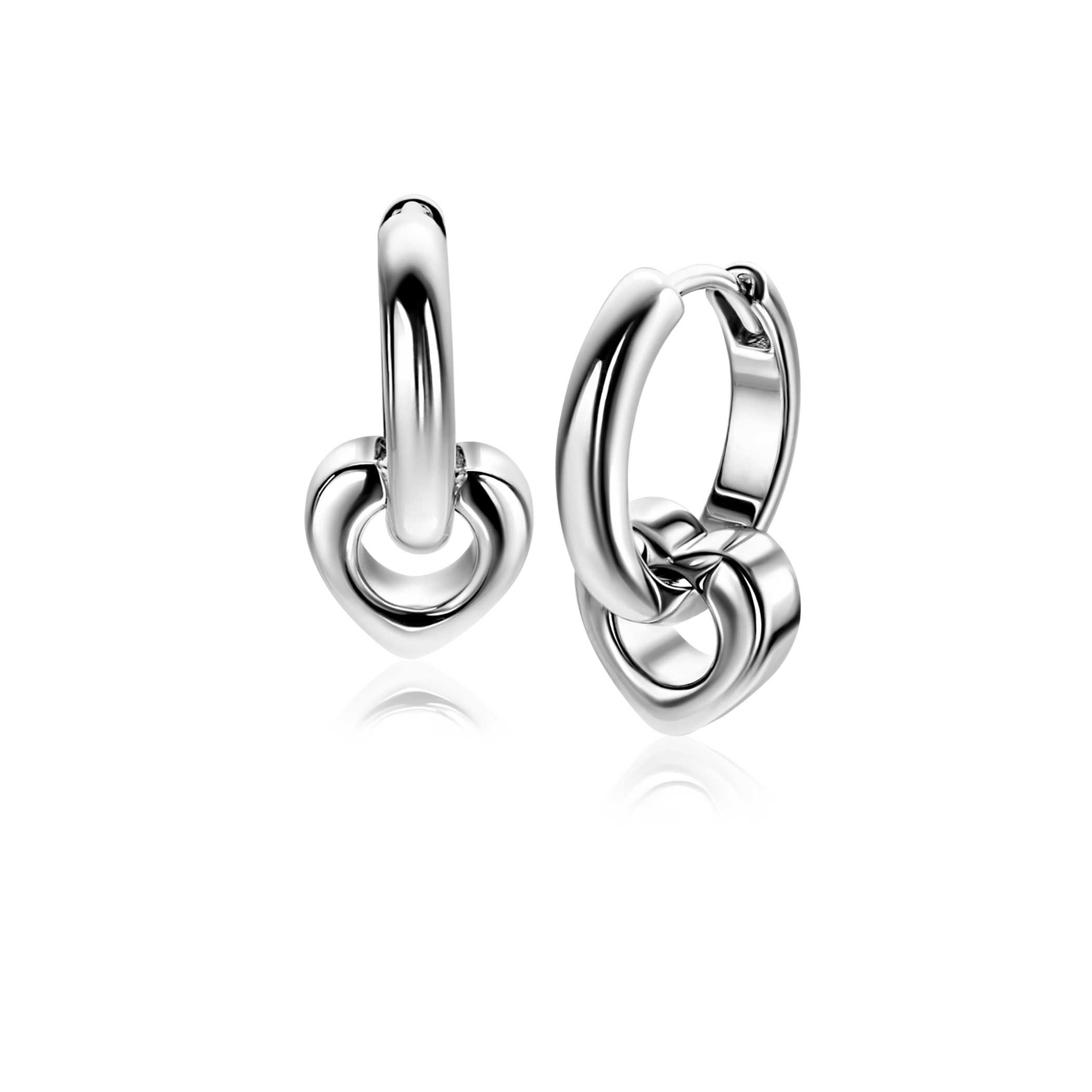 10mm ZINZI silver heart-shaped earring charms ZICH2695 (without earrings)