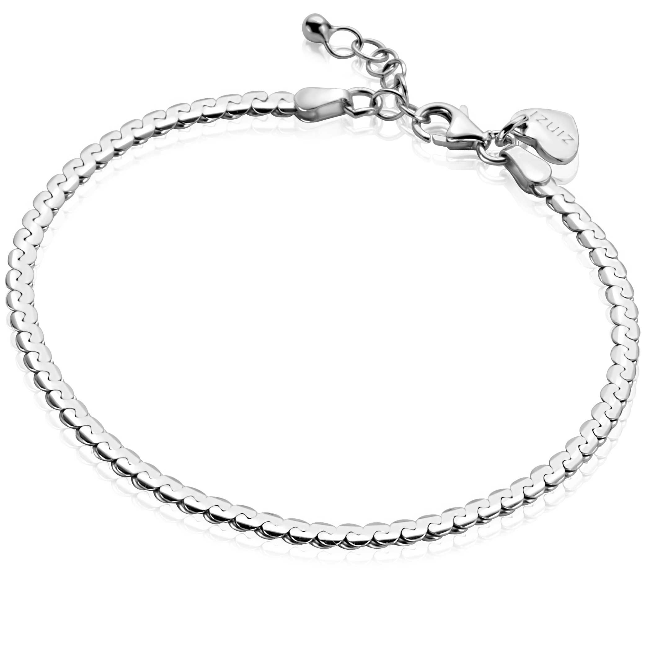 ZINZI silver link bracelet 3mm wide 18-21cm ZIA2647