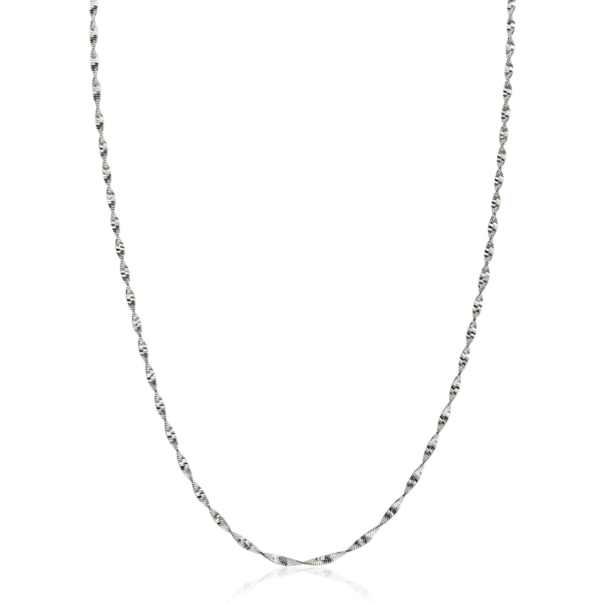 ZINZI silver necklace with sparkling twisted links 1.9mm wide 43-45cm ZIC2585
