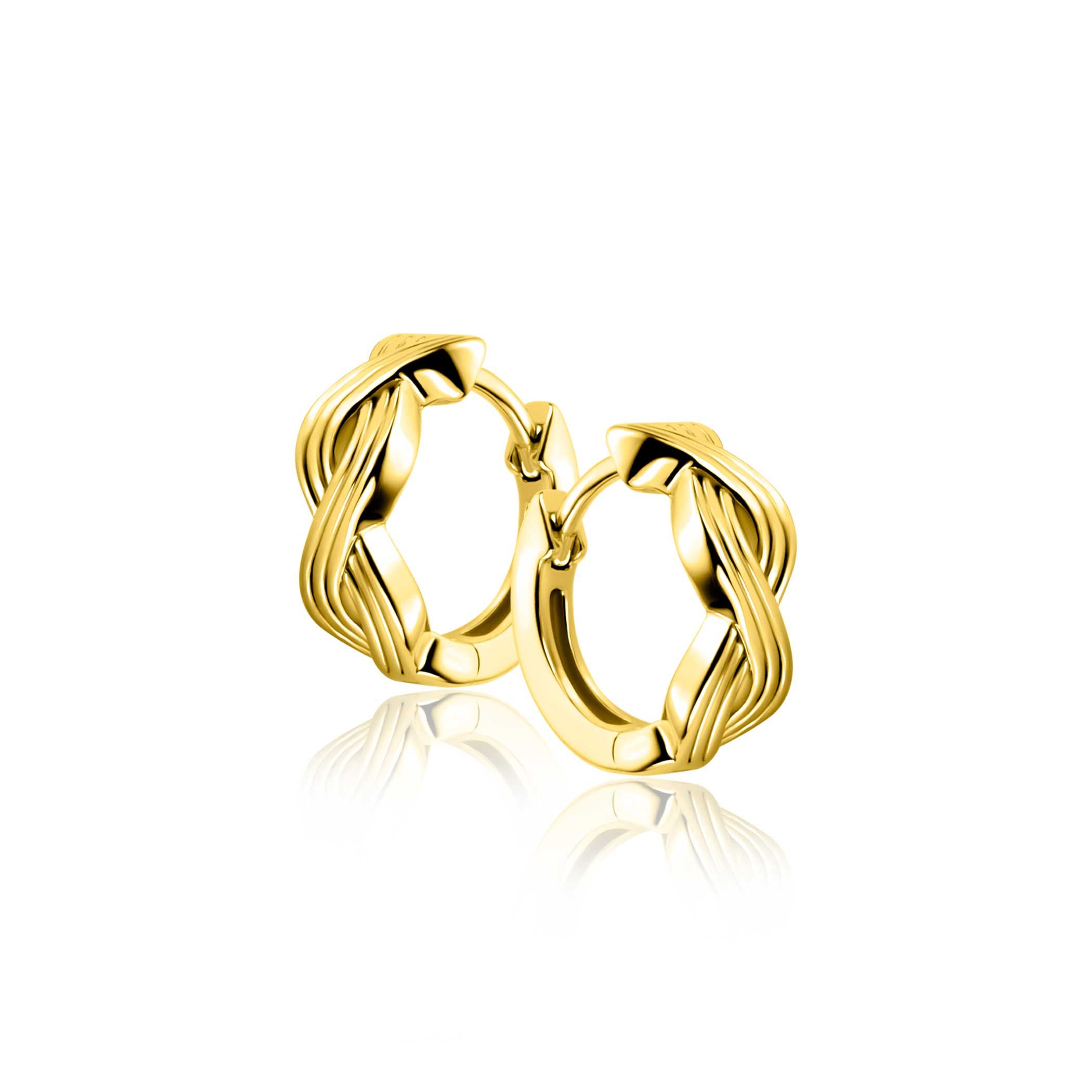 15mm ZINZI gold plated silver hoop earrings with luxury Infinity symbol and clasp ZIO2684