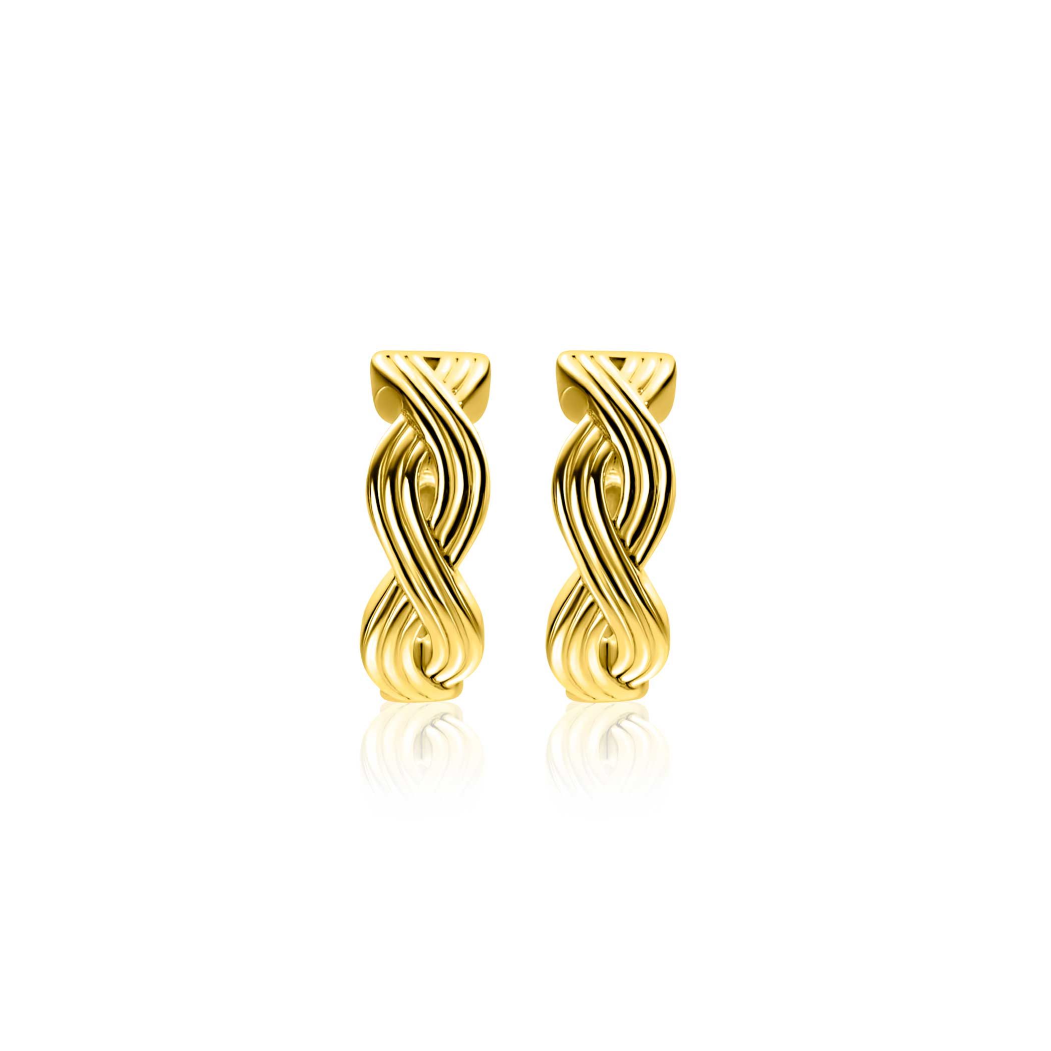 15mm ZINZI gold plated silver hoop earrings with luxury Infinity symbol and clasp ZIO2684