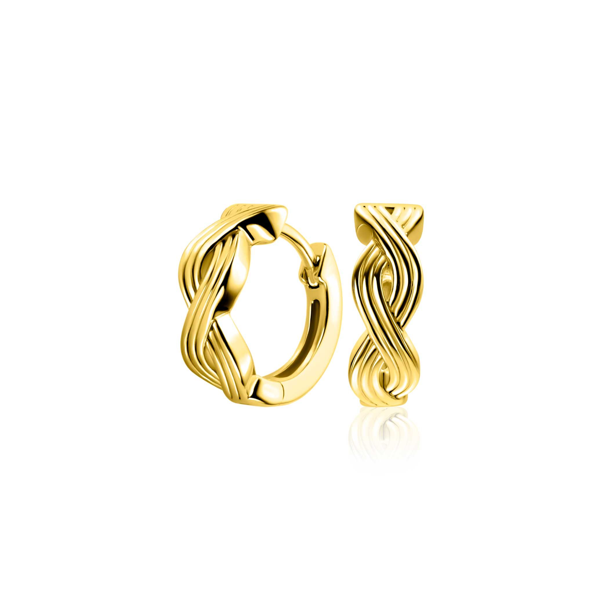 15mm ZINZI gold plated silver hoop earrings with luxury Infinity symbol and clasp ZIO2684